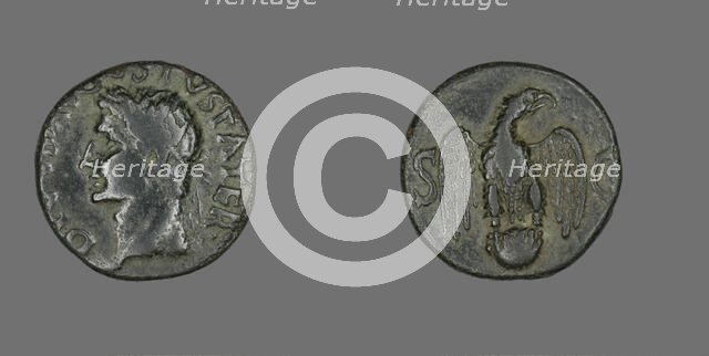 As (Coin) Portraying Emperor Augustus, 34-37. Creator: Unknown.