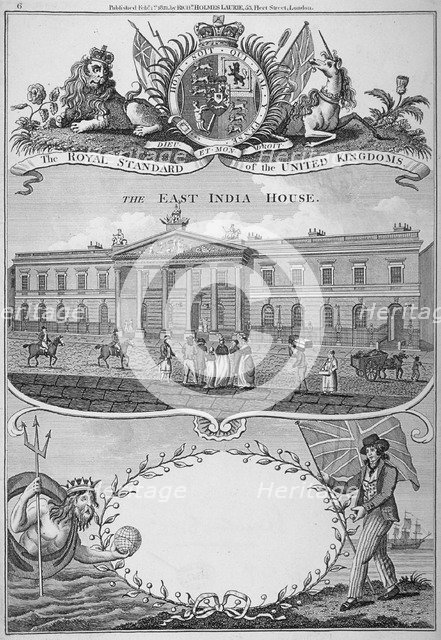 East India House, Leadenhall Street, City of London, 1821.                                           Artist: Anon