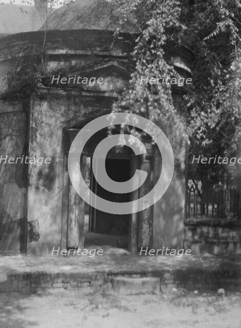 Gatehouse in front of the Joseph Manigault House, 350 Meeting Street, Charleston..., c1920-c1926. Creator: Arnold Genthe.
