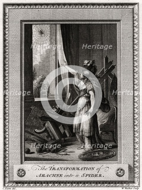 'The Transformation of Arachne into a Spider', 1775. Artist: W Walker