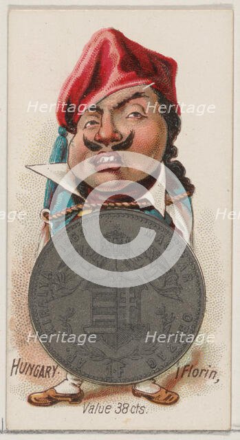 Hungary, 1 Florin, from the series Coins of All Nations (N72, variation 1) for Duke brand ..., 1889. Creator: Unknown.