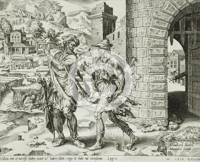 The First Excuse: the Man who Bought a Piece of Land, 1559. Creator: Dirck Volkertsen Coornhert.
