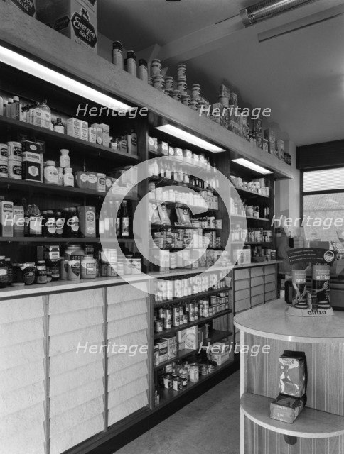Chemist's shop interior, Armthorpe, near Doncaster, South Yorkshire, 1961. Artist: Michael Walters