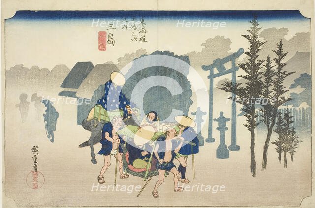 Mishima: Morning Mist (Mishima, asagiri), from the series "Fifty-three Stations of..., c. 1833/34. Creator: Ando Hiroshige.