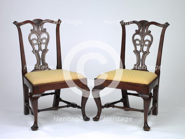 Two Side Chairs, c. 1775-1790. Creator: John Townsend (American, 1732-1809).