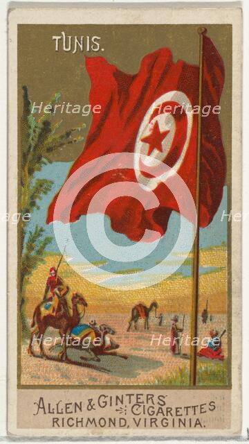 Tunis, from Flags of All Nations, Series 2 (N10) for Allen & Ginter Cigarettes Brands, 1890. Creator: Allen & Ginter.