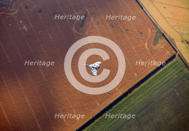 Last flying Vulcan bomber after taking off from RAF Waddington, Lincolnshire, 2009. Artist: Dave MacLeod.