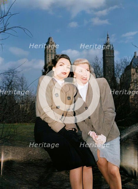Portrait of Doris Day and Kitty Kallen, Central Park, New York, N.Y., ca. Apr. 1947. Creator: William Paul Gottlieb.