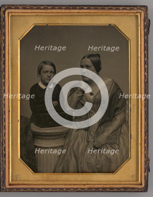 Untitled (Portrait of a Woman and a Boy), 1855. Creator: Unknown.