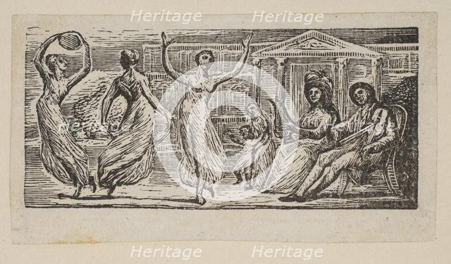 Menalcus Watching Women Dance, from Thornton's Pastorals of Virgil, 1821. Creator: William Blake.