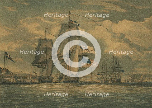 HMS Shannon captures USS Chesapeake, 1 June 1813, 1813. Artist: Schetly, J. G. C. (active 19th century)