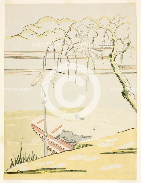 Egrets in the Snow, c. 1768. Creator: Suzuki Harunobu.