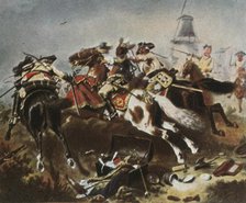 Cavalry engagement at Rossbach, 5 November 1757, (1936).  Creator: Unknown.