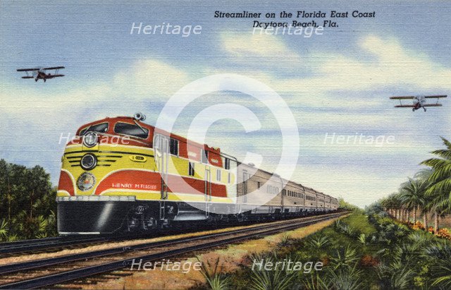 FEC Railway streamliner train Henry M Flagler, Florida, 1940. Artist: Unknown