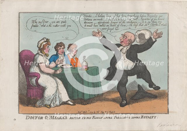 Doctor O'Meara's Return to His Family After Preaching Before Royalty, April 1, 1809., April 1, 1809. Creator: Thomas Rowlandson.