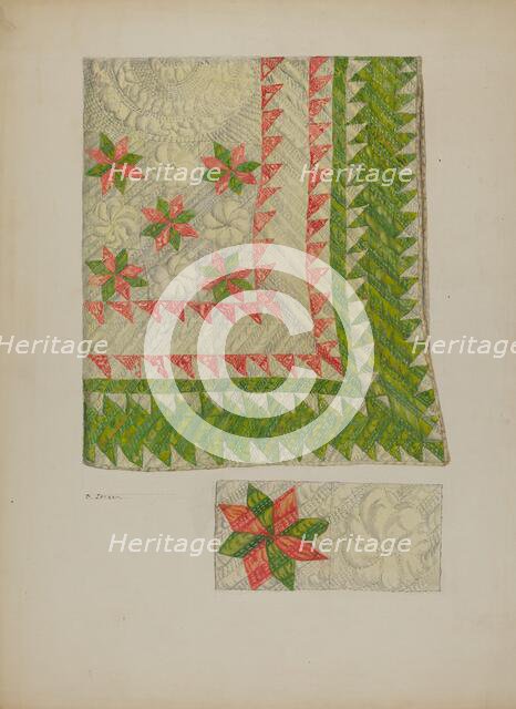 Quilt, c. 1941. Creator: Genevieve Jordan.