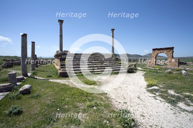The Temple of Baal (Balaat) at Thuburbo Majus, Tunisia. Artist: Samuel Magal