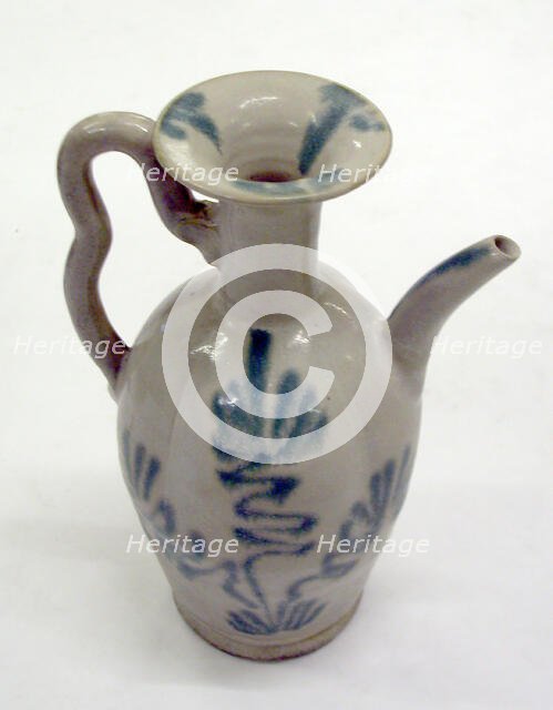 Ewer with Abstract Swirls and Radiating Strokes, Tang dynasty (618-907), 9th century. Creator: Unknown.