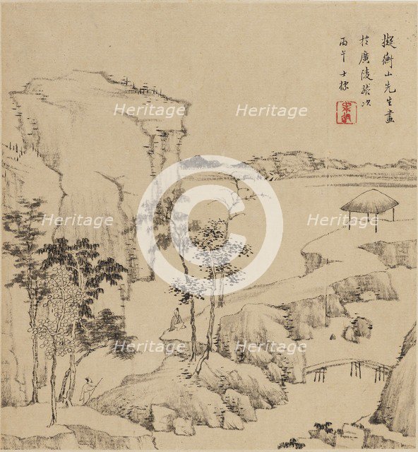 River landscape, 1666. Artist: Zha Shibiao.