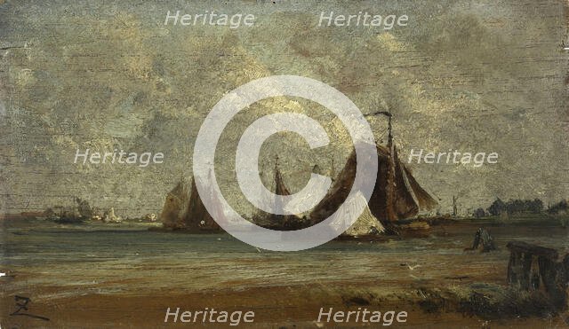 Les sloops de pêche, c.1852. Creator: Felix Francois Georges Philibert Ziem.