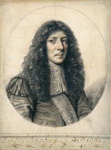 Portrait of John Aubrey, 1666. Artist: William Faithorne.