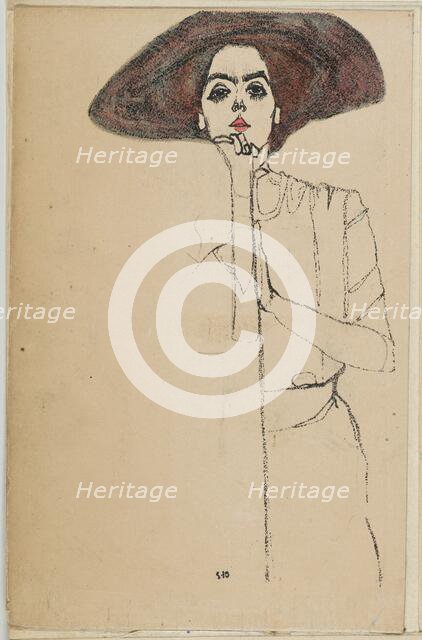 Portrait of a Woman, 1910. Creator: Egon Schiele.