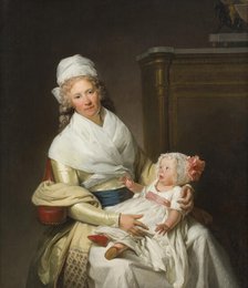 Constantia Foster with baby, 1790s.  Creator: Henri-Pierre Danloux.