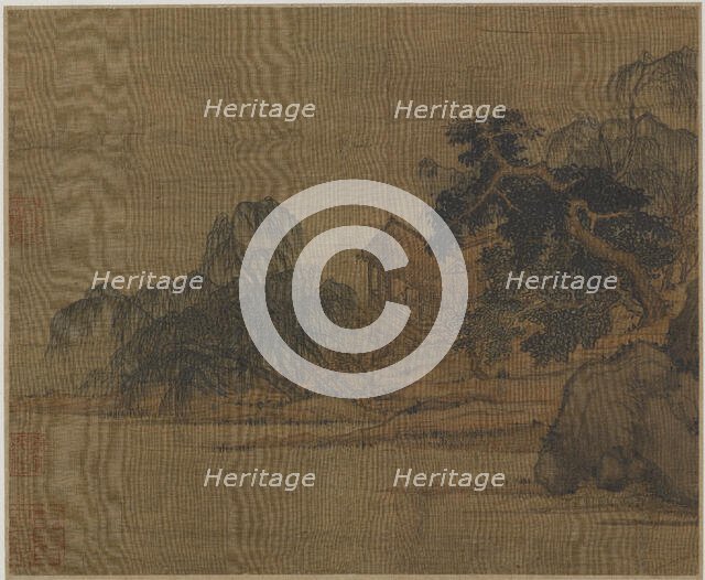 Pavilion on a wooded promontory, Possibly Ming dynasty, 1368-1644. Creator: Unknown.