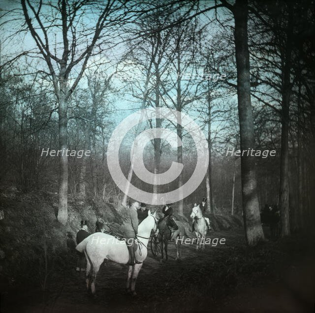 Country road with horses and carriage, possibly Ireland, c1890s. Creator: Robert Augustus Henry L'Estrange.