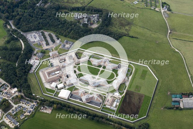 HMYOI Lancaster Farms, a New Generation prison opened 1993, Lancaster, Lancashire, 2019. Creator: Emma Trevarthen.