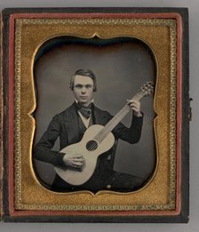 Untitled (Portrait of a Man Holding a Guitar), 1855. Creator: Unknown.
