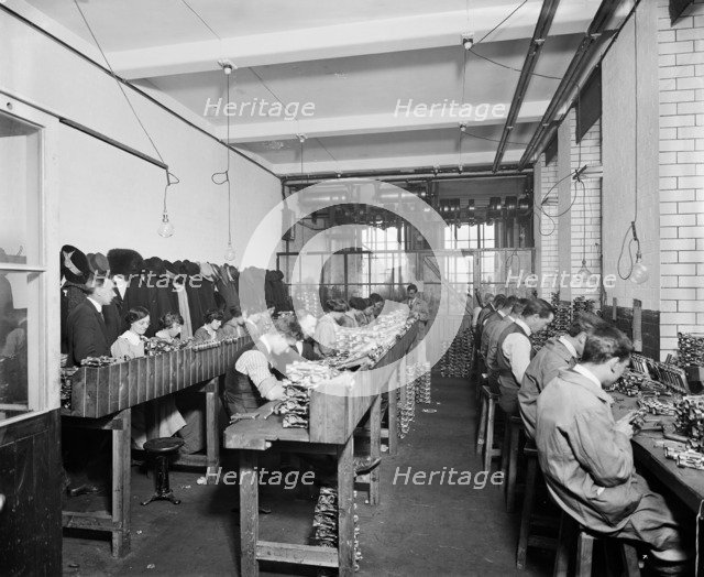 The Birmingham Small Arms factory, Small Heath, Birmingham, February 1917. Artist: Adolph Augustus Boucher.