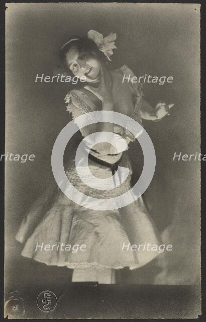 Portrait of woman in white dress, 1900-1915. Creator: Constant Puyo.