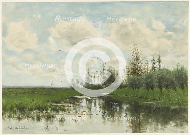 Pool with trees and pasture, 1866-1892. Creator: Frederik Jacobus van Rossum du Chattel.