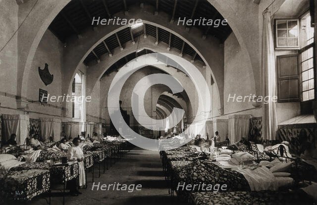 Hospital de la Santa Cruz, Barcelona: ward of San Joé Oriol, c1900. Creator: Unknown.