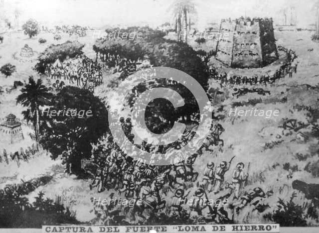 Capture of Fuerte de la Loma (1896), 1910s. Artist: Unknown