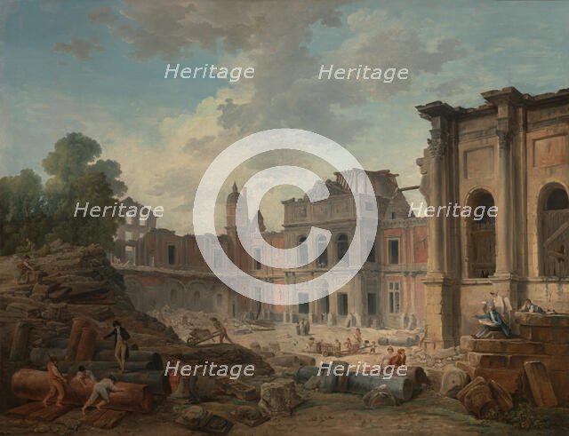 Demolition of the Château of Meudon, 1806. Creator: Hubert Robert.