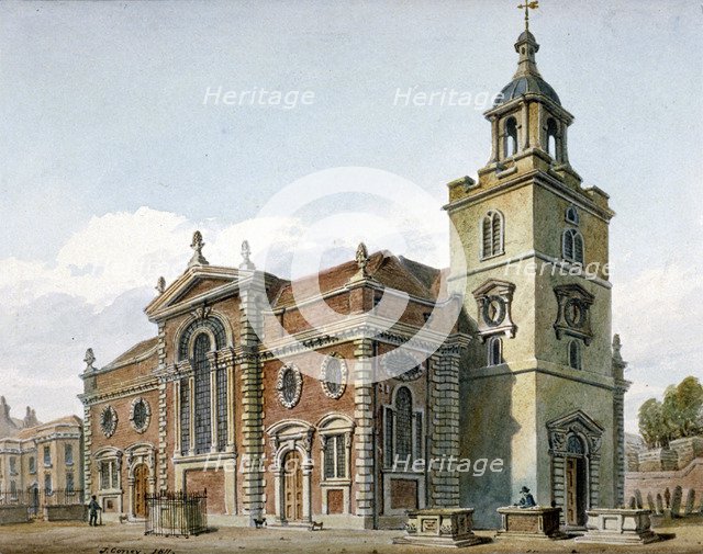 Church of St Mary, Whitechapel, London, 1811. Artist: John Coney