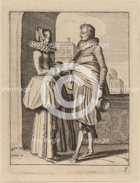 Two Figures in Costume. Creator: Jan van de Velde II.