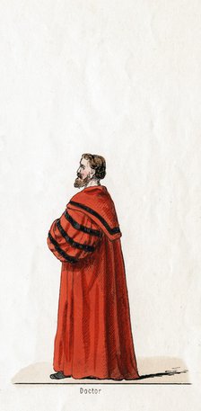 Doctor Butts, costume design for Shakespeare's play, Henry VIII, 19th century. Artist: Unknown