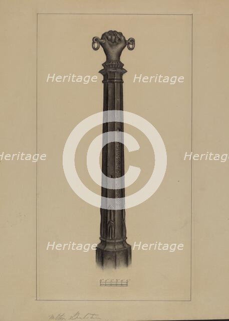 Hitching Post, c. 1937. Creator: Milton Grubstein.