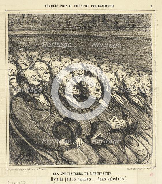 Les Spectateurs de l'orchestre, 1864. Creator: Honore Daumier.