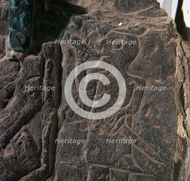 Detail of the Heimdall Cross-Slab on the Isle of Man, 10th century. Artist: Unknown