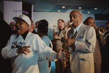 Benny Carter and the Nicholas Brothers, Jazz Inn Party All Star Big Band, Nordwijk, Netherlands,1989 Creator: Brian Foskett.