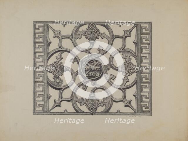 Cast Iron Window Grille, 1937. Creator: Austin L. Davison.