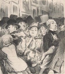 Le Public au Salon - un jour où l'on ne paye pas, 1852.  Creator: Honore Daumier.