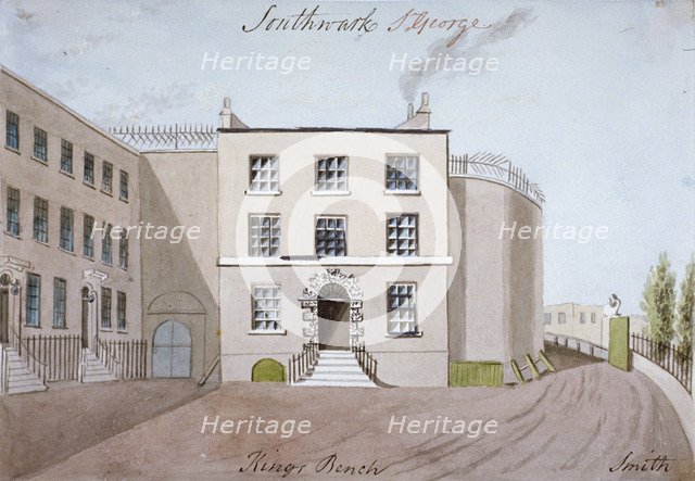 View of King's Bench Prison in St George's Fields, Southwark, London, c1820. Artist: Smith