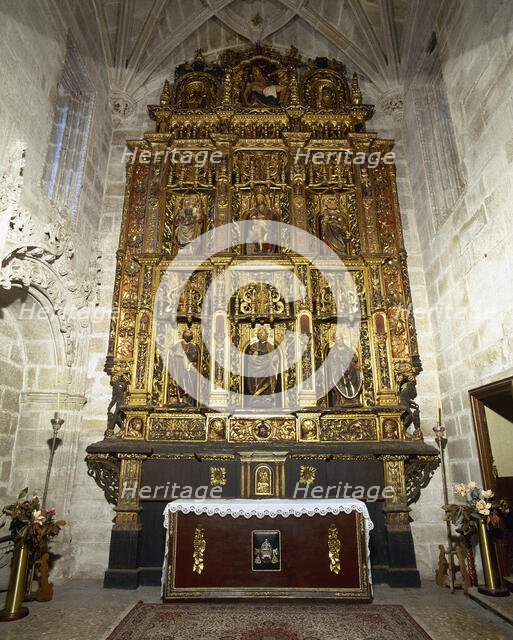 Altarpiece of the Chapel of St Peter and St Paul, Santiago Church, Betanzos,Galicia, Spain, 2000.  Creator: LTL.
