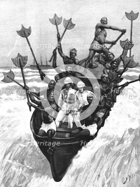 ''The West Coast of Africa - Landing in a Surf Boat at Accra', 1891. Creator: Joseph Nash.