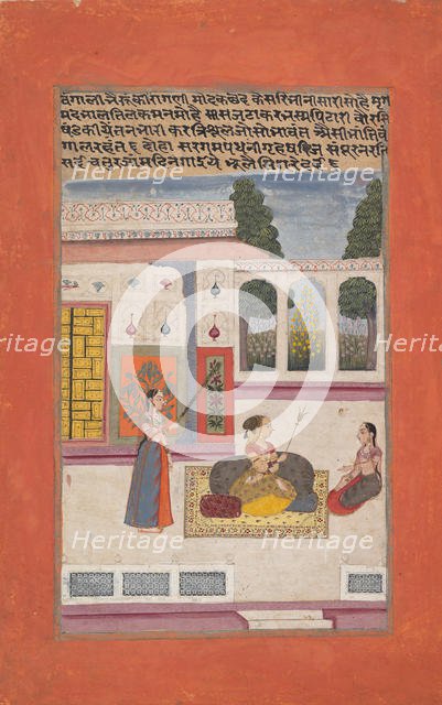 Bangali Ragini: Folio from a ragamala series (Garland of Musical Modes) , 1709. Creator: Unknown.